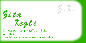 zita kegli business card